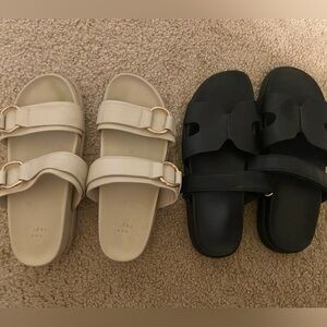 Stylish Women's Sandals - Cream and Black